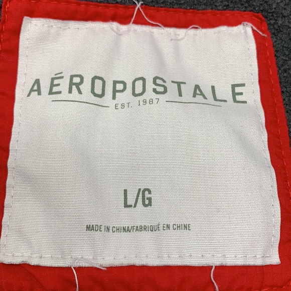 Aeropostale grey black fleece full zip long sleeve jacket 3 front pockets - Picture 5 of 6